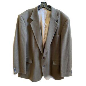 Haggar Mens Olive Green Wool Blazer Gentlemans Fit Size 46R